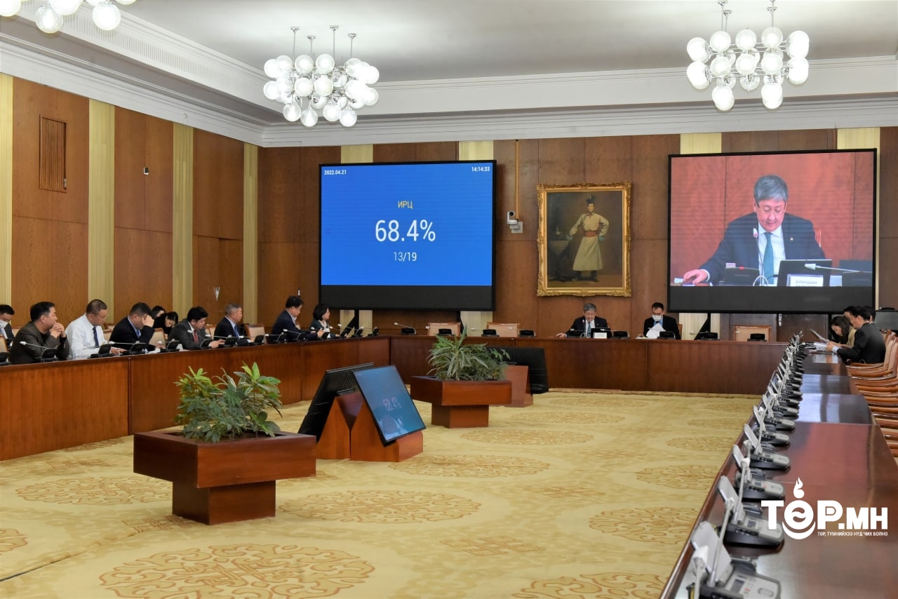 Монгол Улсын нэгдсэн төсвийн 2022 оны төсвийн хүрээний мэдэгдэл, 2023-2024 оны төсвийн төсөөллийн тухай хуульд өөрчлөлт оруулах тухай хуулийн төслийг хэлэлцэхийг дэмжлээ