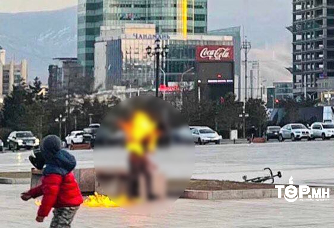 Сүхбаатарын талбайд нэгэн иргэн өөрийгөө шатаасан хэрэг гарлаа