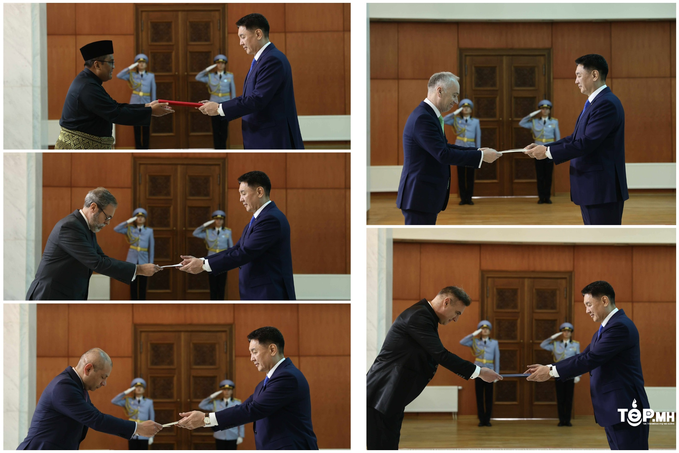 Монгол Улсад хавсран суух Элчин сайд нар Итгэмжлэх жуух бичгээ өргөн барилаа