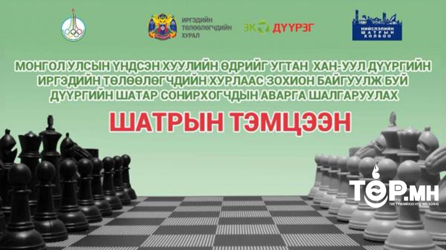 Монгол Улсын Их Хурлын даргын ивээл дор зохион байгуулах дүүргийн шатар сонирхогчдын аварга шалгаруулах тэмцээний удирдамж