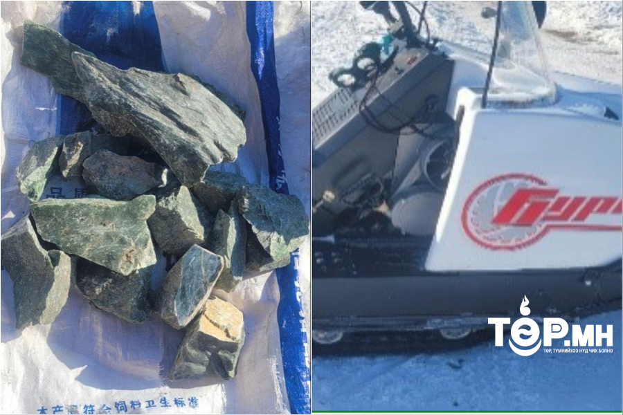 Хууль бусаар газрын хэвлийд халдаж, 35 кг ногоон хаш чулуу олборложээ