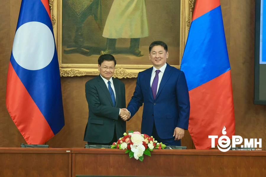 Монгол Улсын Ерөнхийлөгч У.Хүрэлсүх, БНАЛАУ-ын Ерөнхийлөгч Тонглун Сисүлит нар албан ёсны хэлэлцээ хийлээ