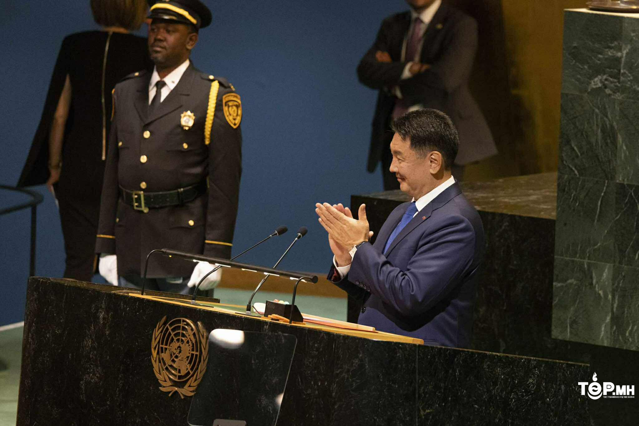 Монгол Улсын Ерөнхийлөгч У.Хүрэлсүх НҮБ-ын Ерөнхий Ассамблейн 80 дугаар чуулганы Ерөнхий санал шүүмжлэлд үг хэллээ